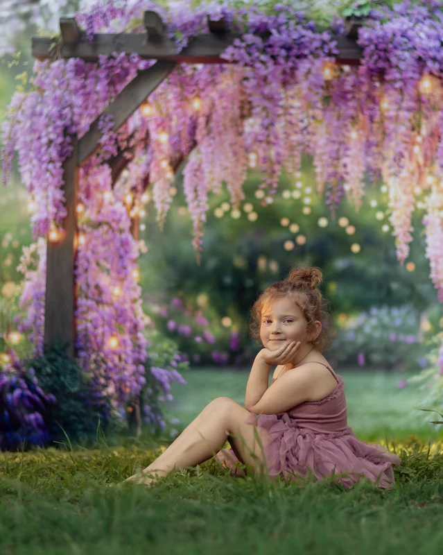 Kate Wisteria Floral Arch Garden Lights Backdrop Designed by Kate Image - Image 4