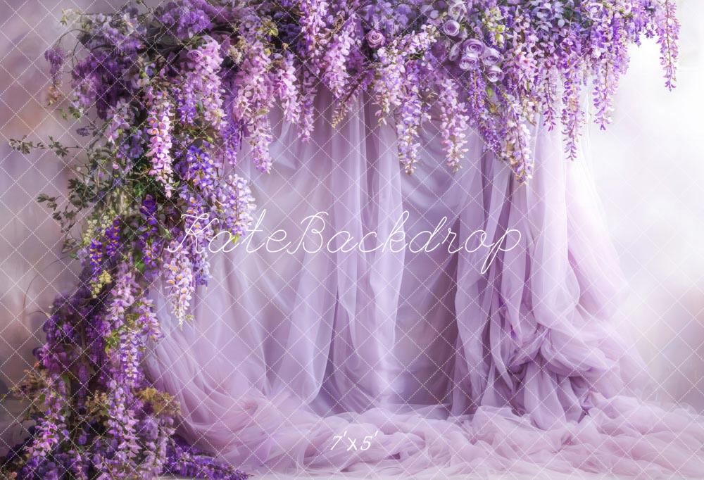 Kate Wisteria Purple Curtain Backdrop Designed by Emetselch - Image 2