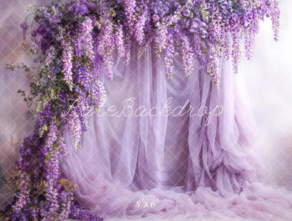 Kate Wisteria Purple Curtain Backdrop Designed by Emetselch - Image 7