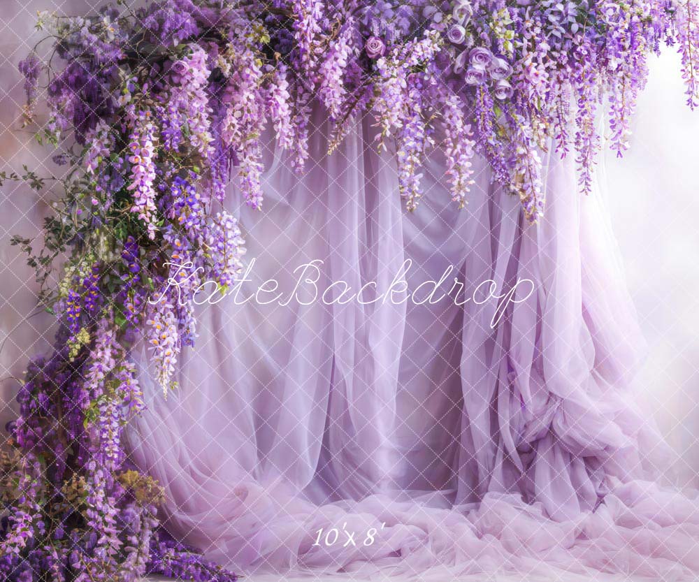 Kate Wisteria Purple Curtain Backdrop Designed by Emetselch - Image 9