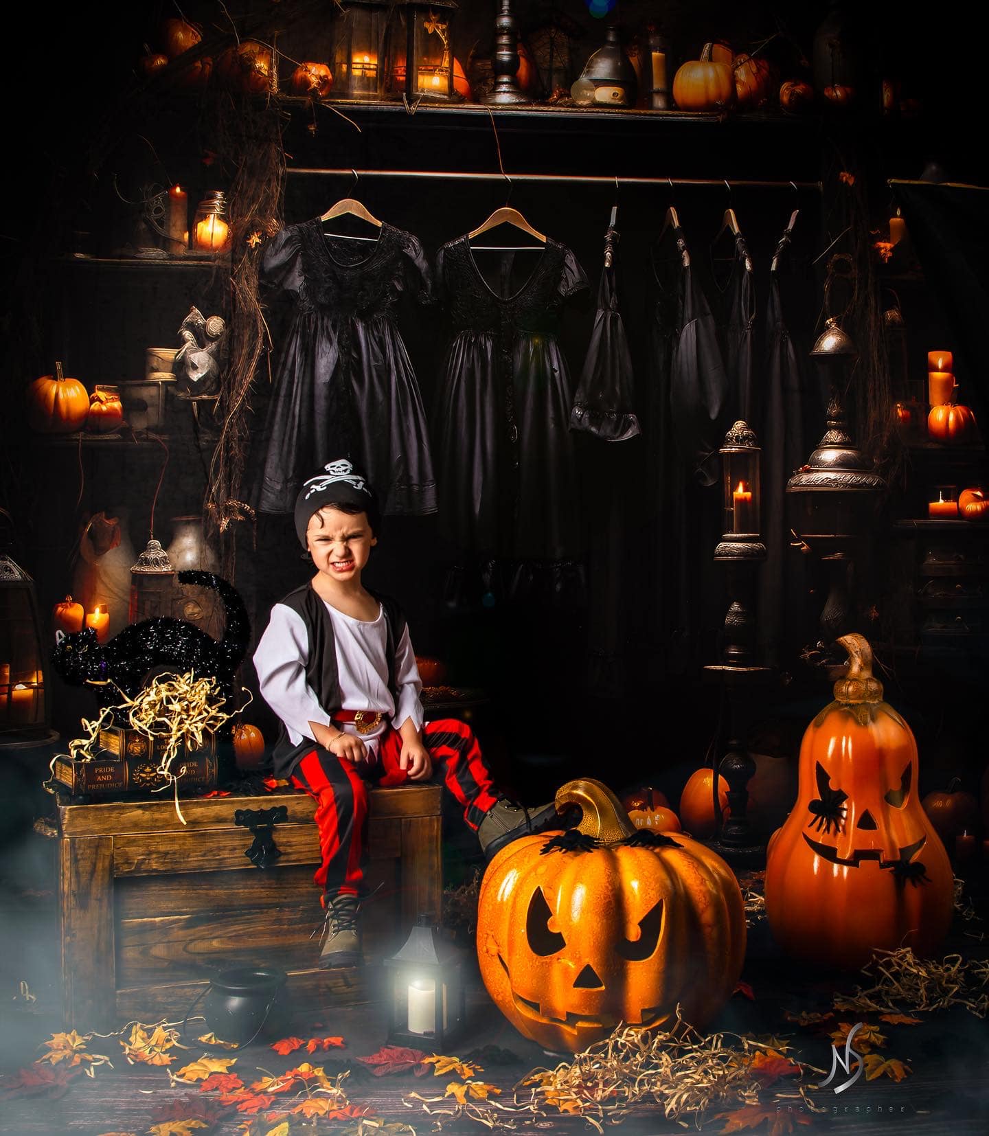 Kate Witch Dress Closet Halloween Backdrop for Photography - Image 3