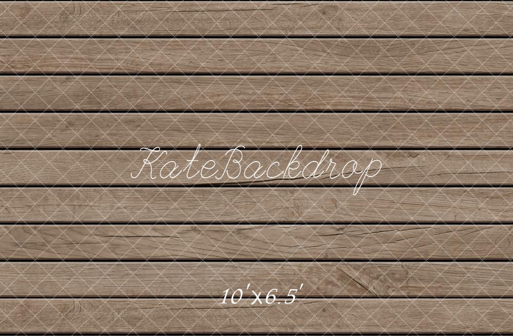 Kate Wood Plank Brown Floor Fleece Backdrop Designed by Emetselch - Image 2