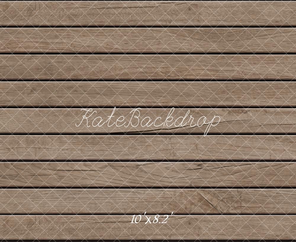 Kate Wood Plank Brown Floor Fleece Backdrop Designed by Emetselch - Image 3