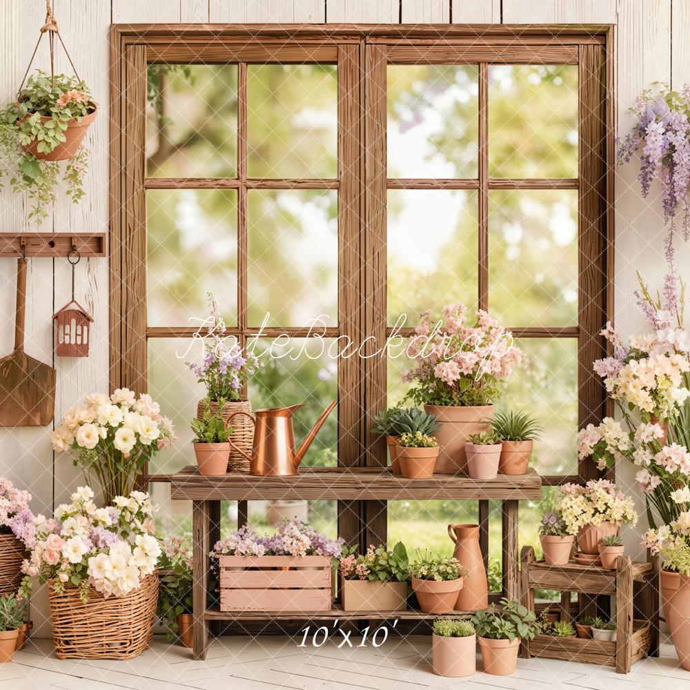 Kate Wooden Window Flower Pots Rustic Backdrop Designed by Emetselch - Image 7