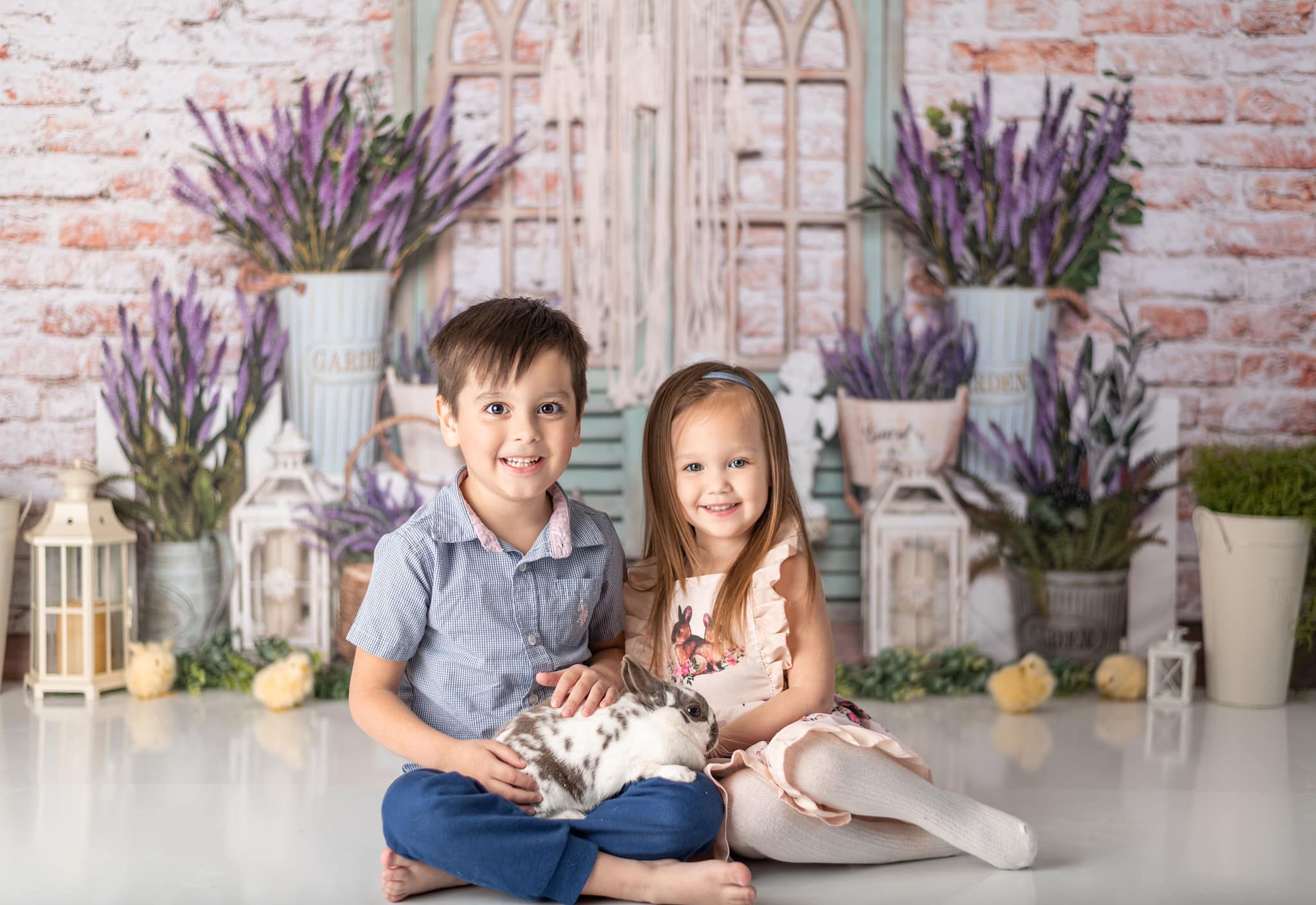 Kate Summer Lavender Boho Brick Backdrop Designed by Emetselch