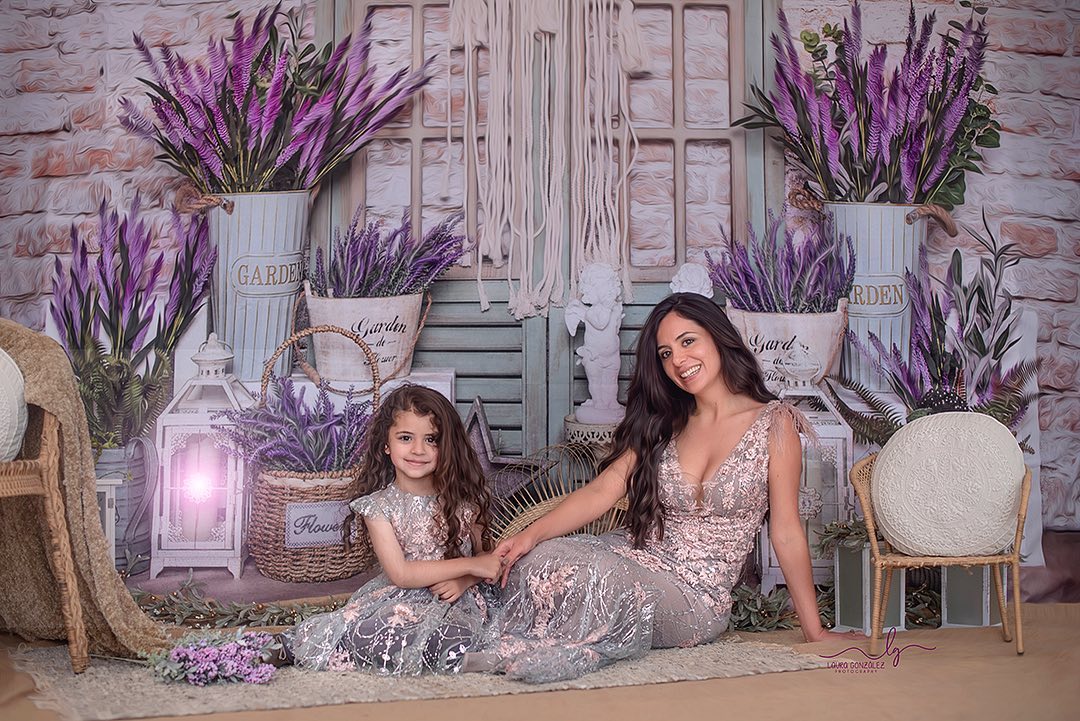 Kate Summer Lavender Boho Brick Backdrop Designed by Emetselch - Image 4