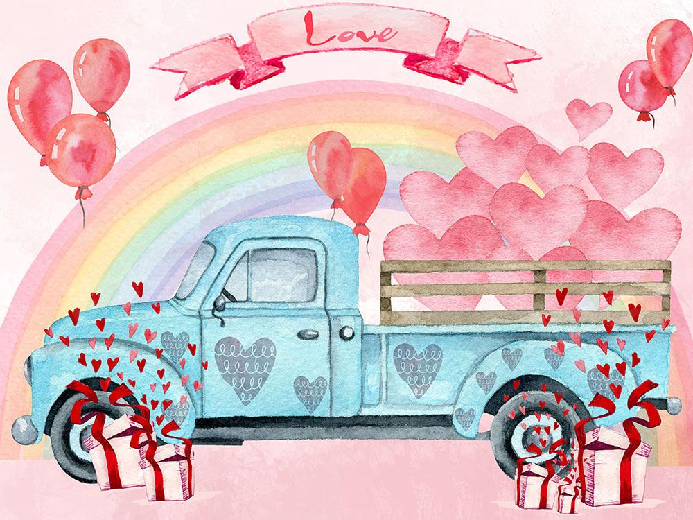 Kate Valentine's Day Love Truck Backdrop Designed by GQ - Image 2