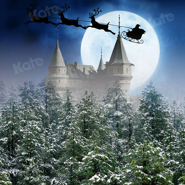 Kate Christmas Night Forest Backdrop Designed by Chain Photography - Image 2