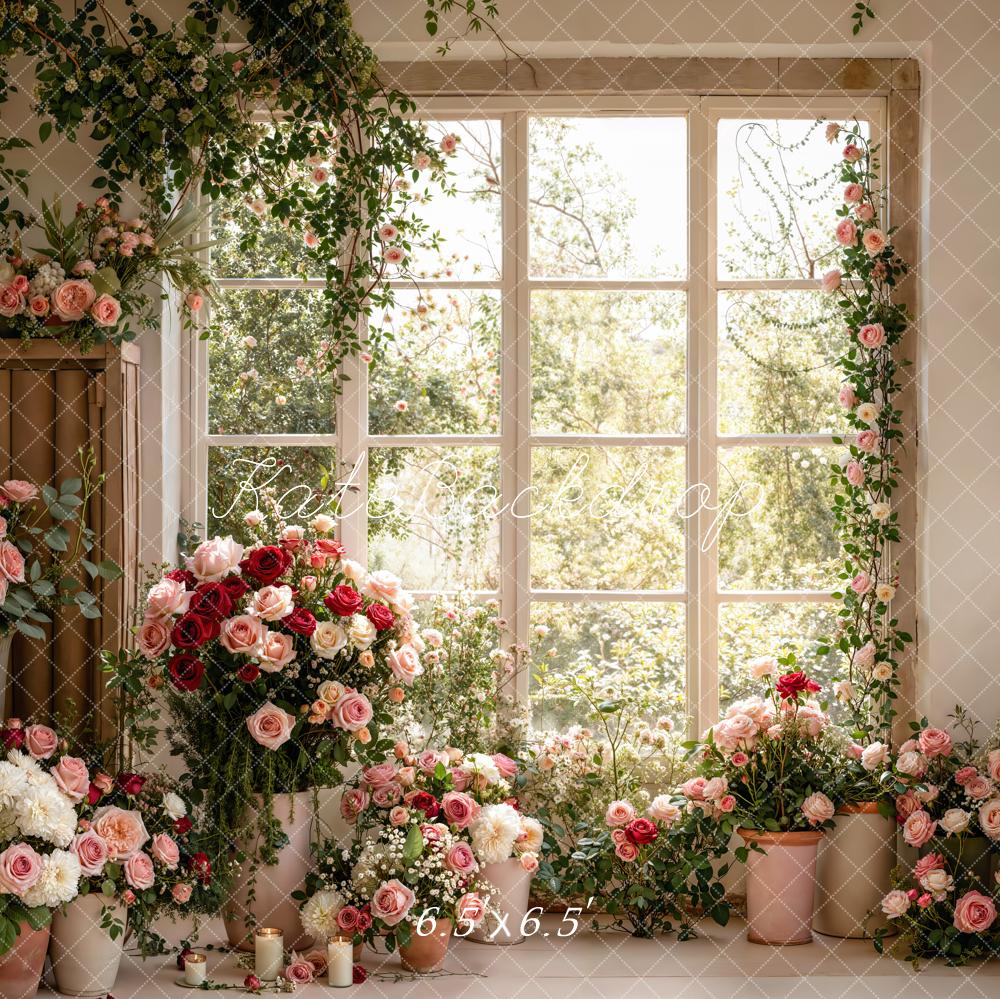 Kate Spring Floral Window Garden Backdrop Designed by Emetselch - Image 2