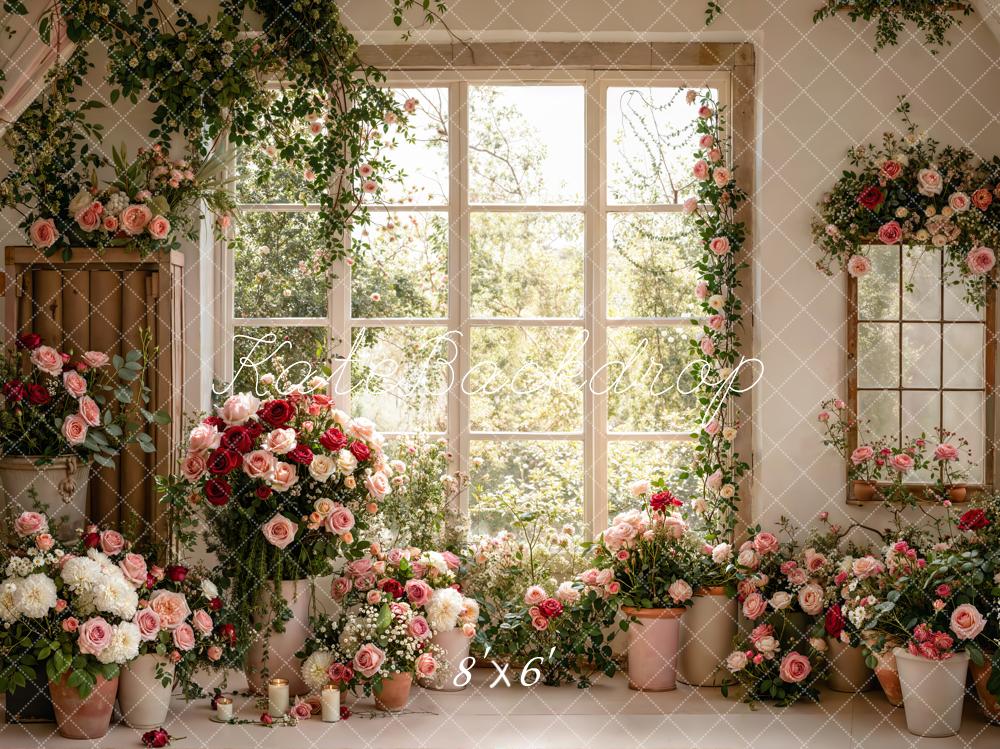 Kate Spring Floral Window Garden Backdrop Designed by Emetselch - Image 3