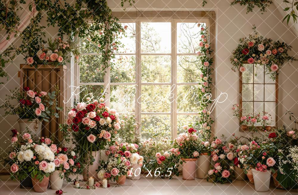 Kate Spring Floral Window Garden Backdrop Designed by Emetselch - Image 4