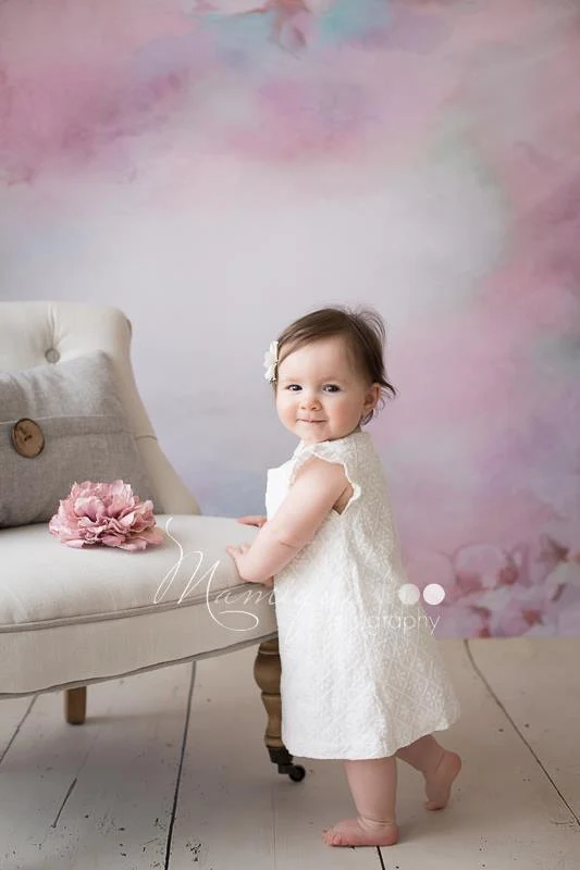 Kate Flowers Backdrop Pink Peach Blossom Designed by Chain Photography - Image 3