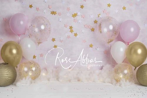 Kate Pink Balloons Stars Backdrop Designed By Rose Abbas - Image 2