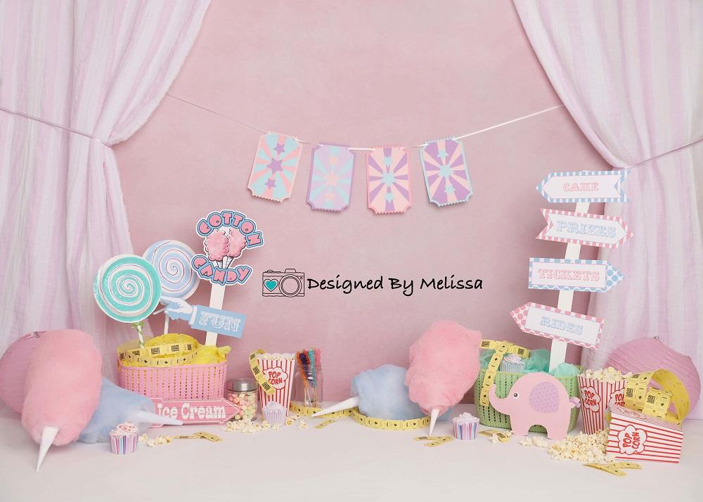 Kate Pink Birthday Carnival Backdrop Designed by Melissa King - Image 2