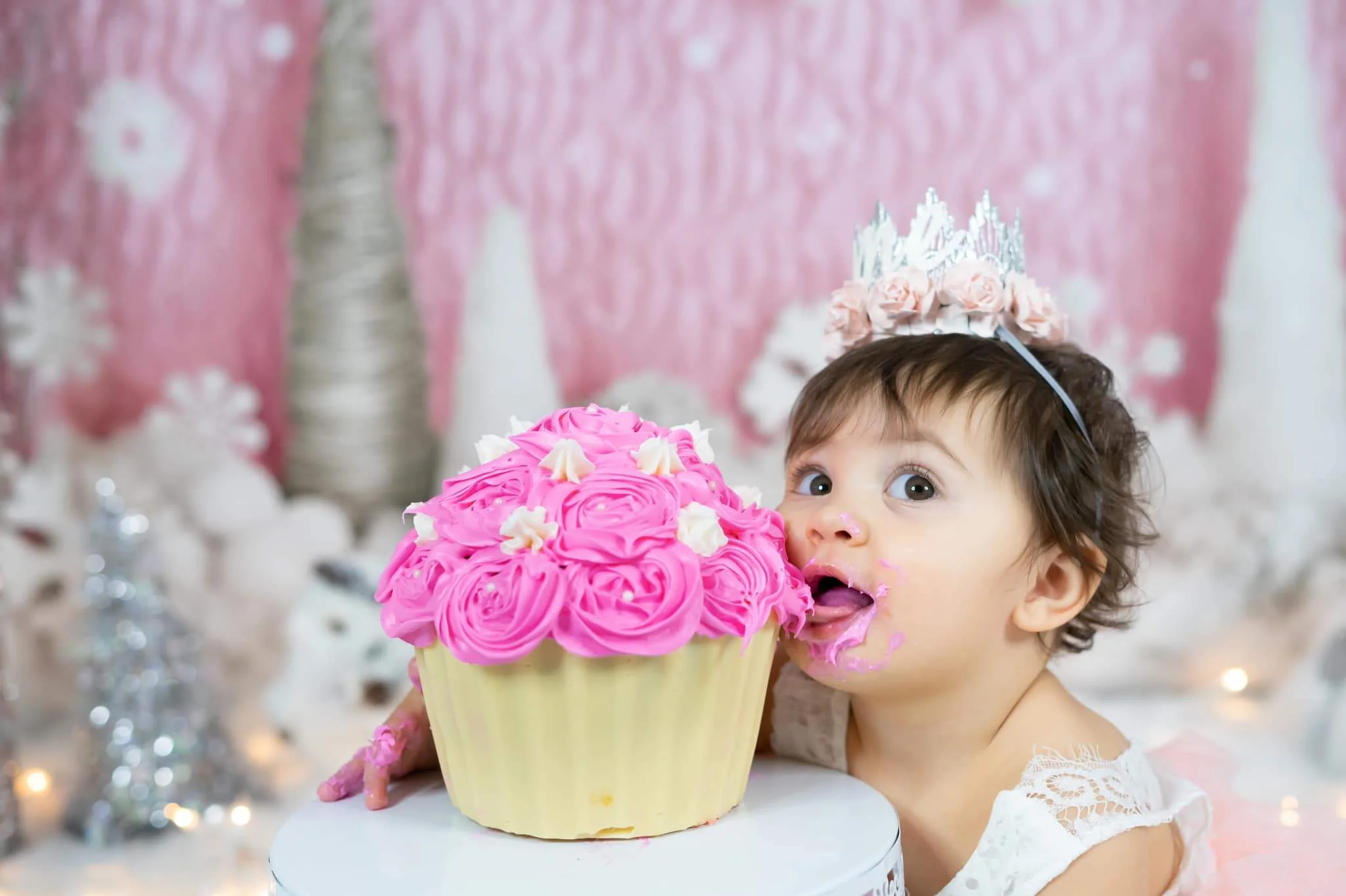 Kate Birthday Pink Winter Onederland Girly Backdrop Designed By Mandy Ringe Photography - Image 3