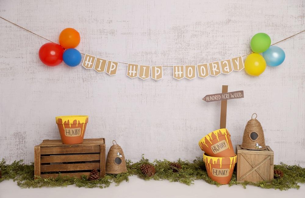 Kate Pooh Cake Smash Bee Birthday Backdrop Designed by Melissa King - Image 2