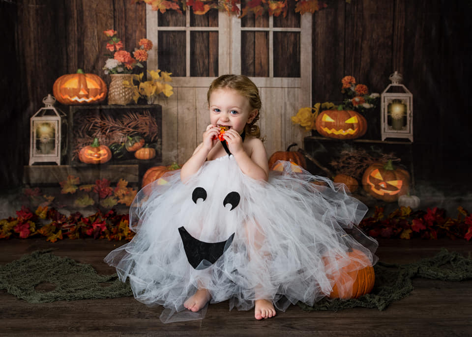 Kate Autumn/Thanksgiving Pumpkins Lights Backdrop Designed by Jia Chan Photography - Image 7