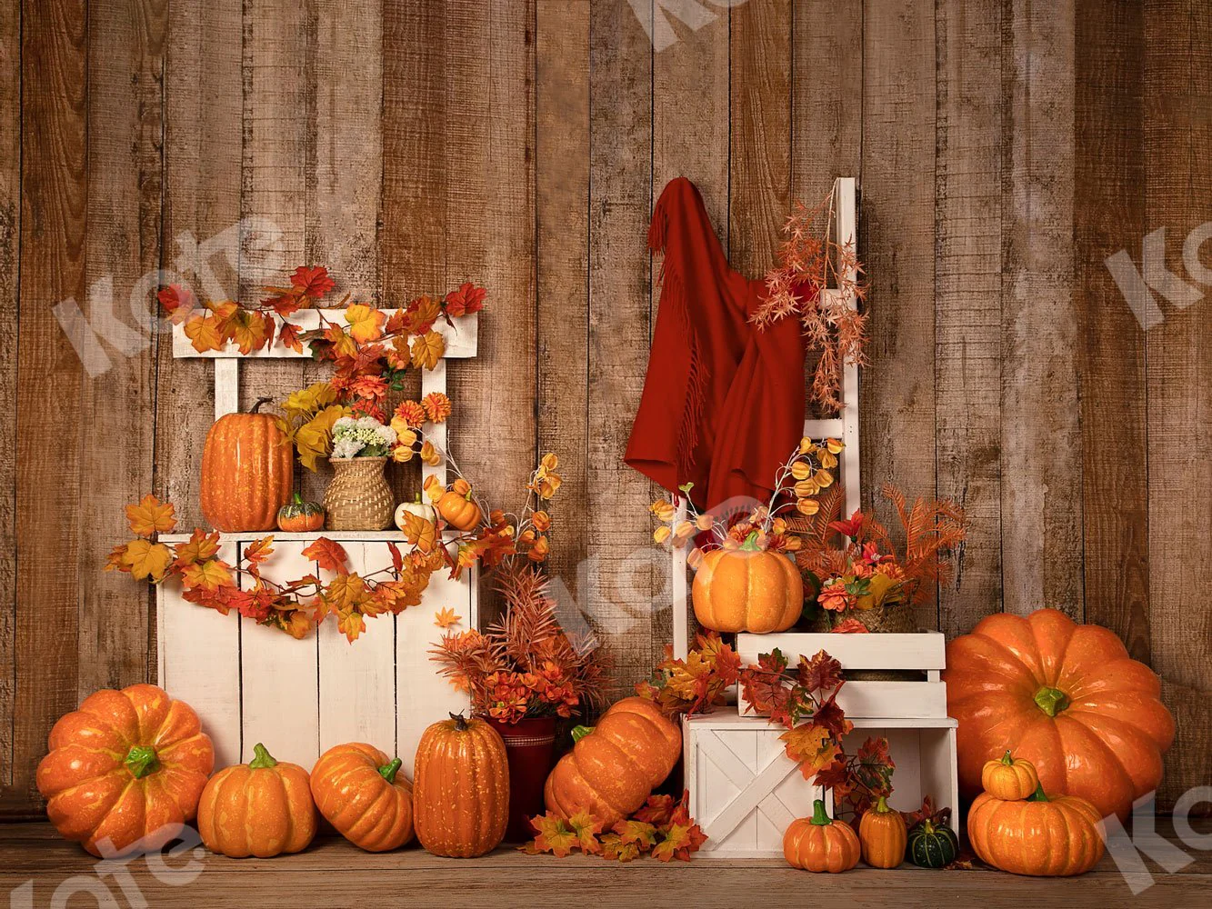 Kate Autumn/Thanksgiving Pumpkins Stand Backdrop Designed by Jia Chan Photography