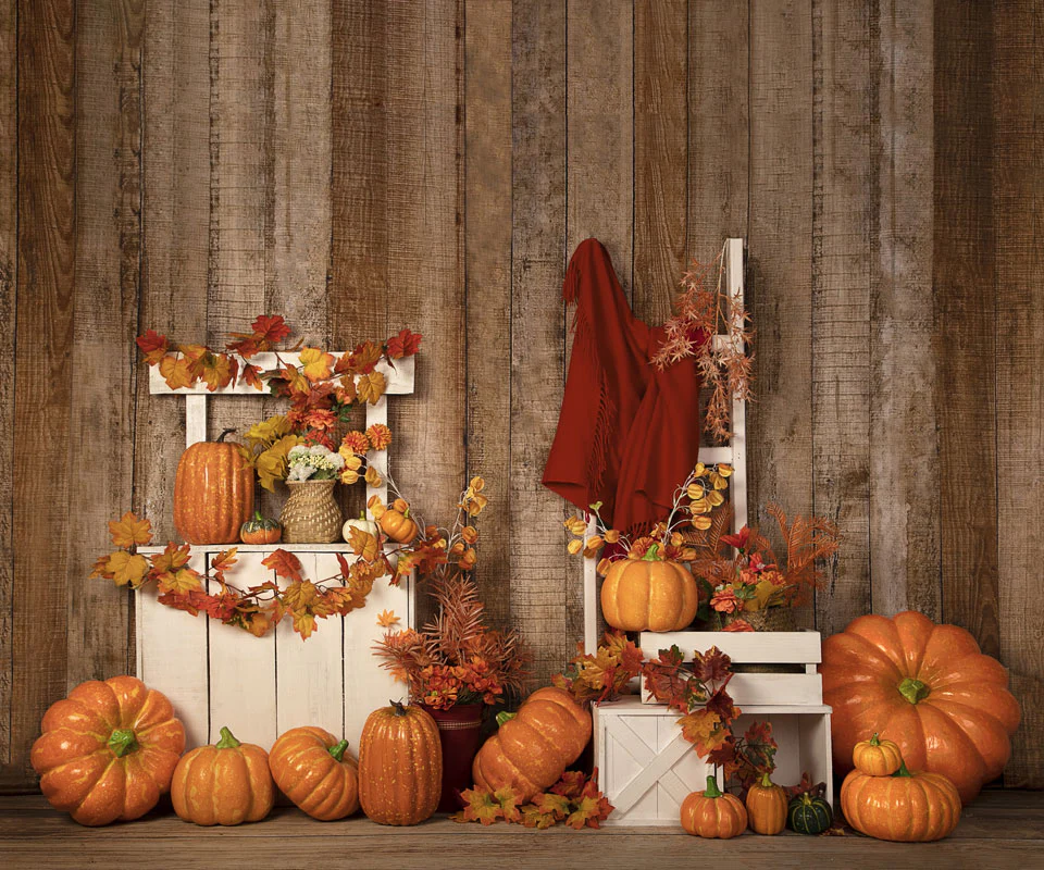 Kate Autumn/Thanksgiving Pumpkins Stand Backdrop Designed by Jia Chan Photography - Image 3