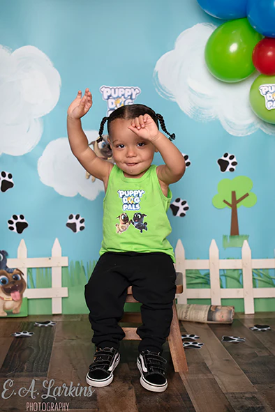 Kate Puppy Dog Friends Backdrop for Photography Designed By Erin Larkins - Image 3