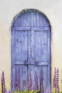 Kate Purple Wooden Door With Lavender Backdrop Designed by Jia Chan Photography - Image 2