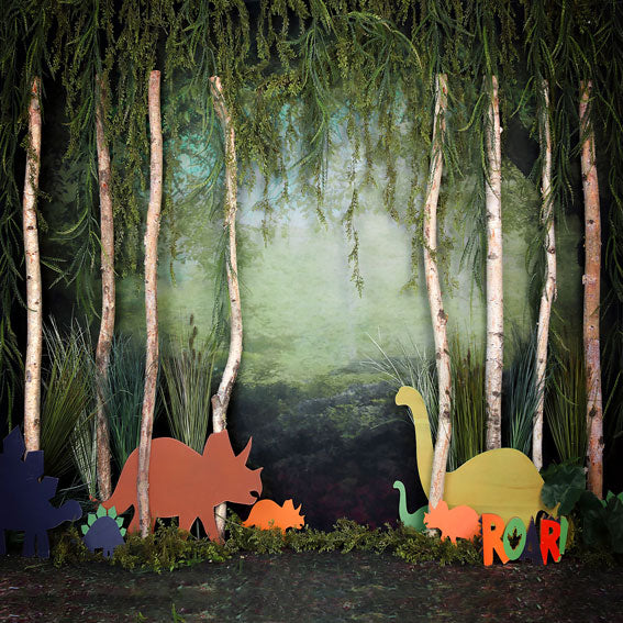 Kate Rainforest Trunk Wonderland with Dinosaur Backdrop - Image 2