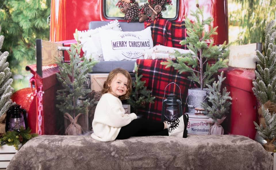 Kate Red Christmas Truck Backdrop Designed by Mandy Ringe Photography - Image 12