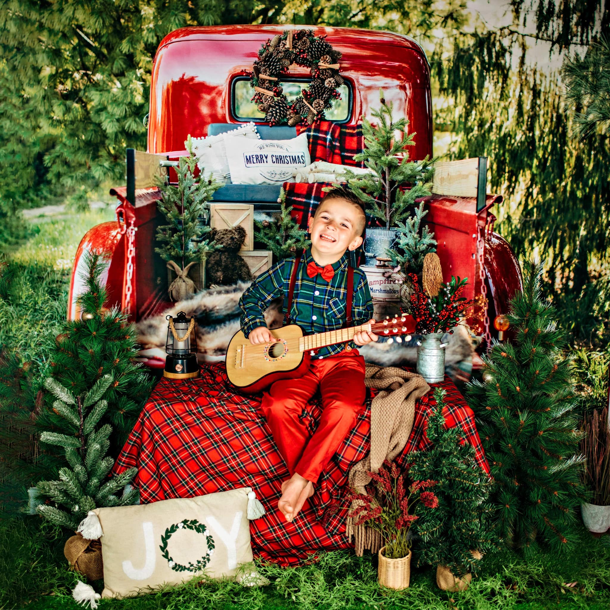 Kate Red Christmas Truck Backdrop Designed by Mandy Ringe Photography - Image 17