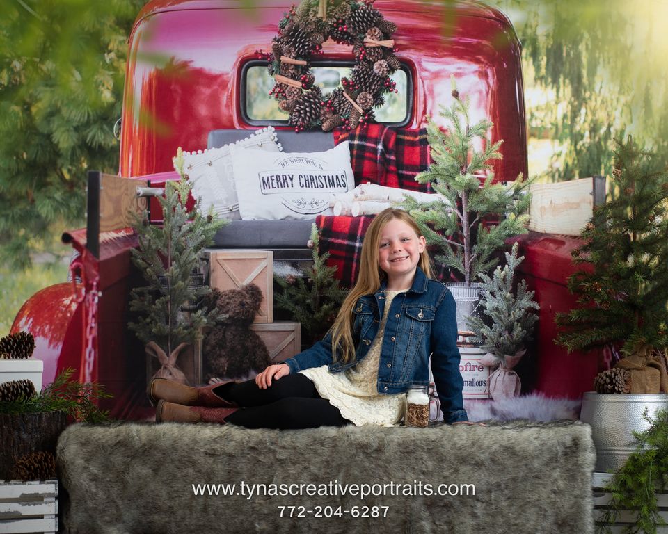 Kate Red Christmas Truck Backdrop Designed by Mandy Ringe Photography - Image 5