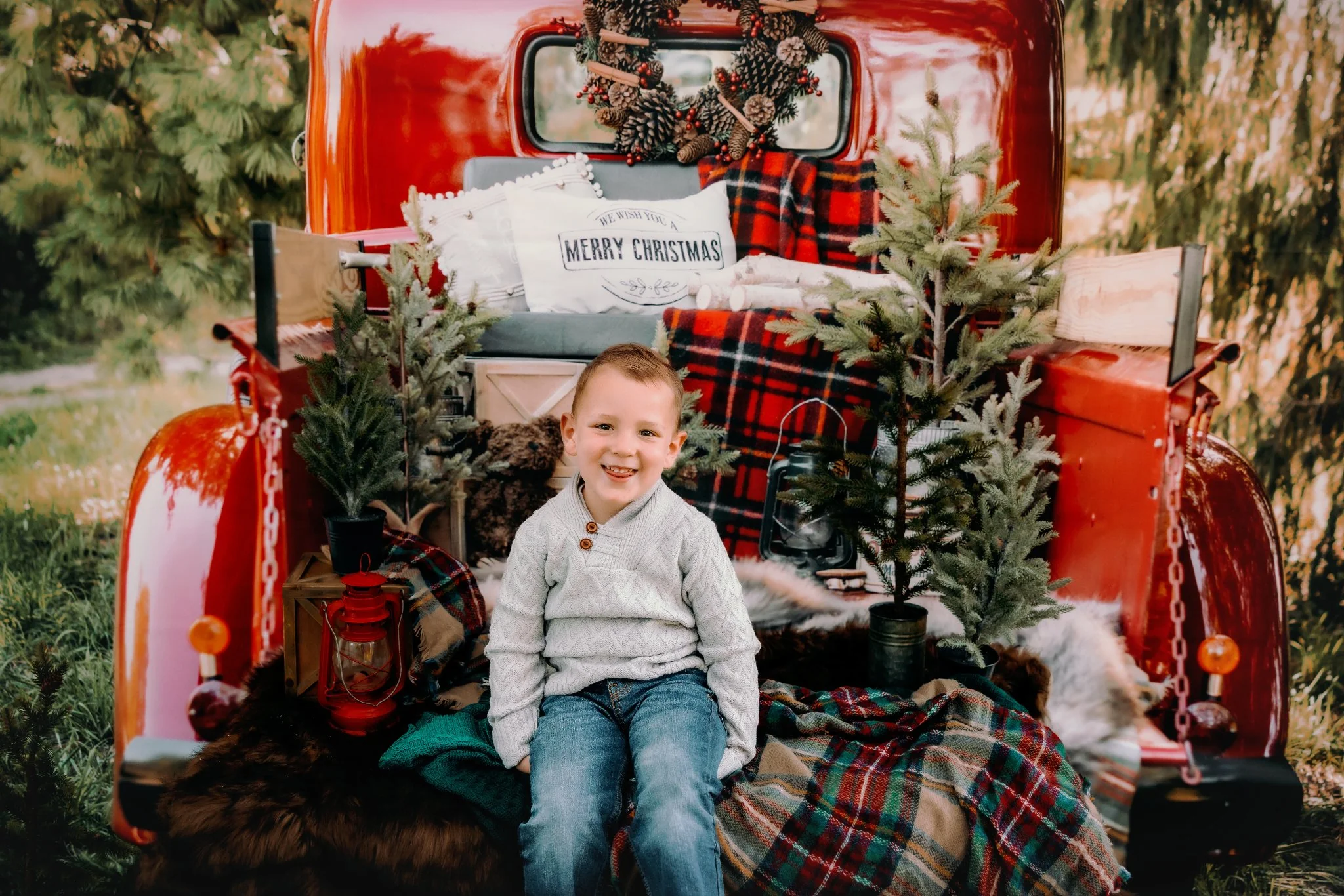 Kate Red Christmas Truck Backdrop Designed by Mandy Ringe Photography - Image 8