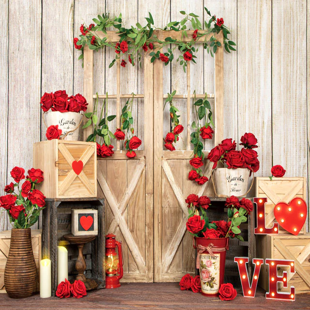 Kate Valentine's Day Roses Door Backdrop Designed by Emetselch - Image 2