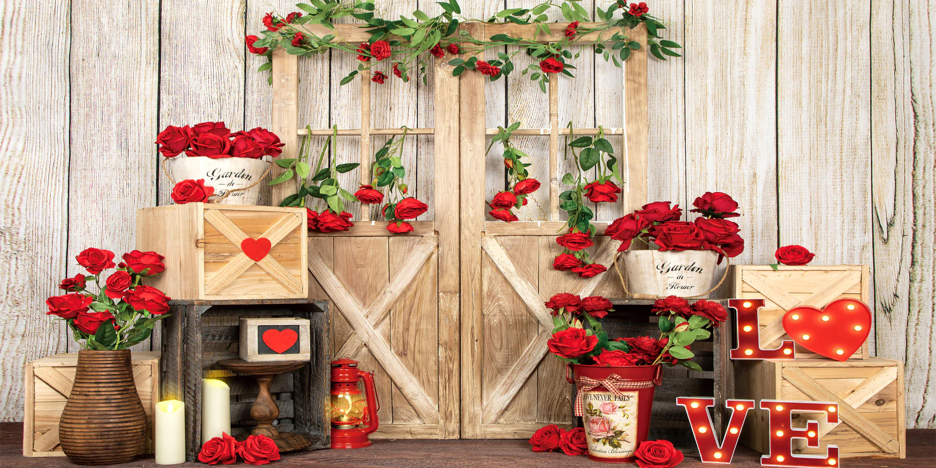 Kate Valentine's Day Roses Door Backdrop Designed by Emetselch - Image 3