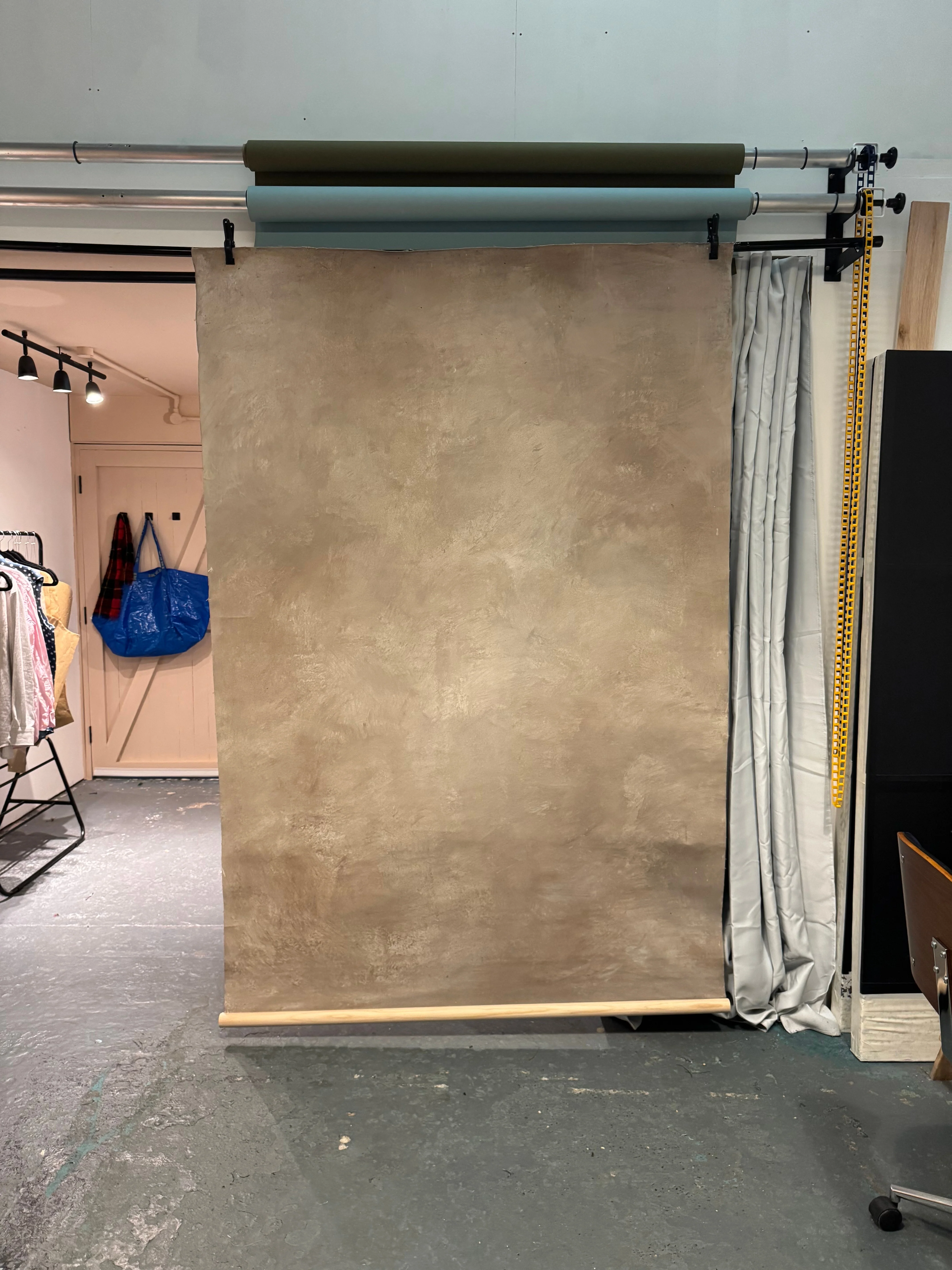 5x7ft Kate Light Brown and Yellow Texture Hand Painted Canvas Backdrop - Image 3