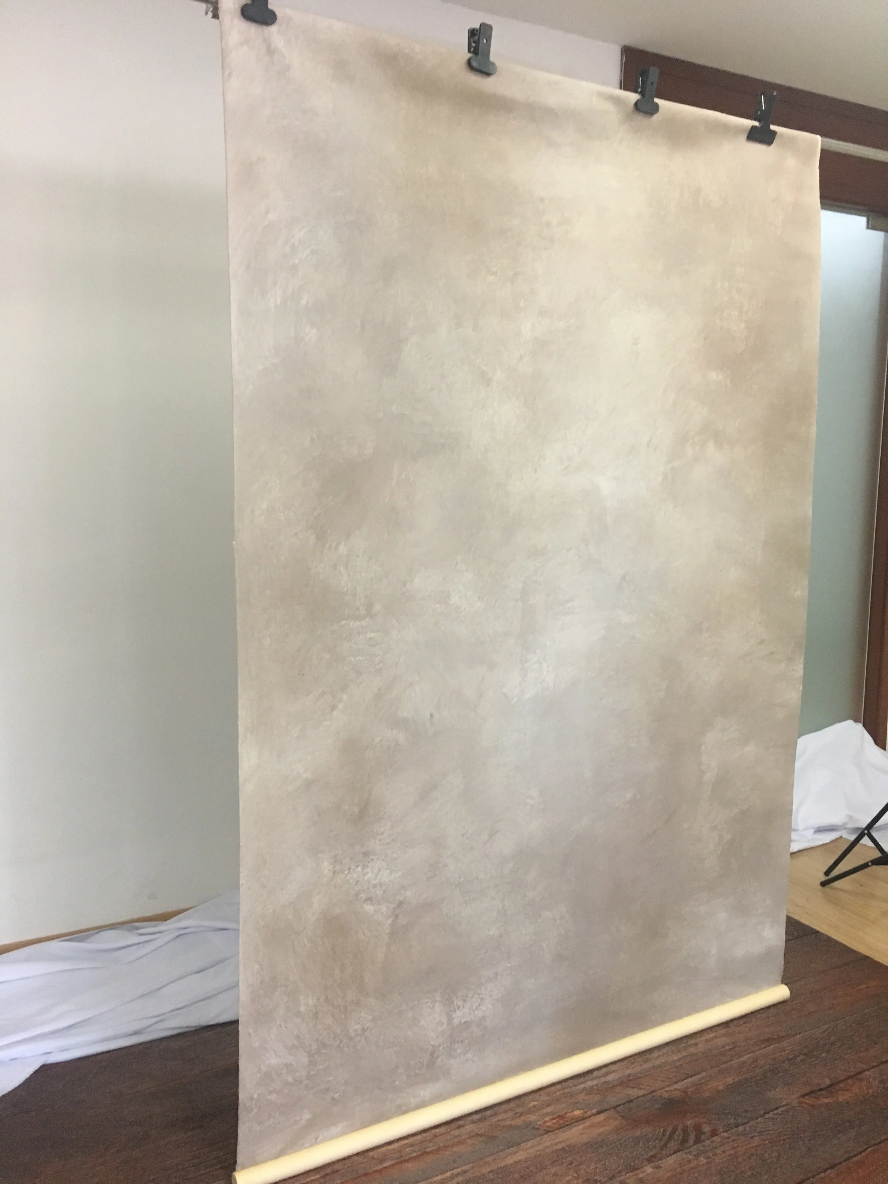 5x7ft Kate Light Brown and Yellow Texture Hand Painted Canvas Backdrop - Image 4