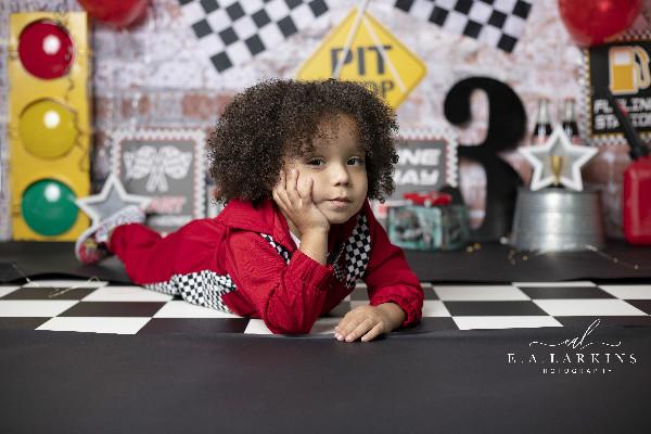 Kate Speed Racer with Balloons Backdrop Designed By Erin Larkins - Image 3
