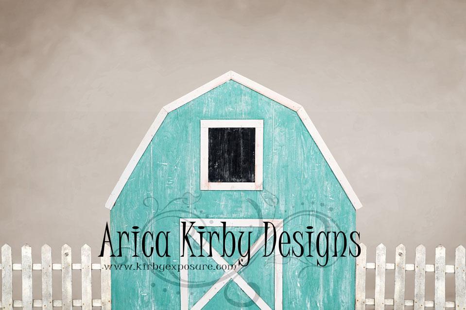 Kate Spring Blue Barn Backdrop Designed by Arica Kirby