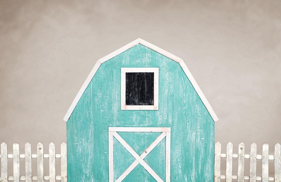 Kate Spring Blue Barn Backdrop Designed by Arica Kirby - Image 2