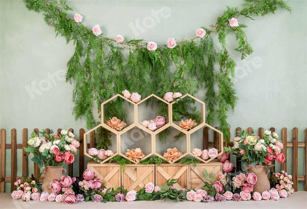 Kate Spring Cake Smash Floral Backdrop Designed by Emetselch - Image 2