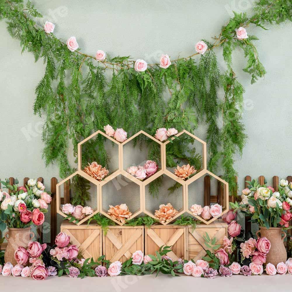 Kate Spring Cake Smash Floral Backdrop Designed by Emetselch - Image 5