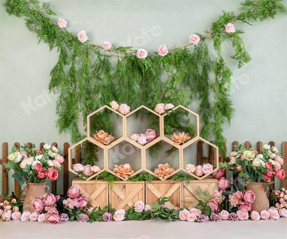 Kate Spring Cake Smash Floral Backdrop Designed by Emetselch - Image 6