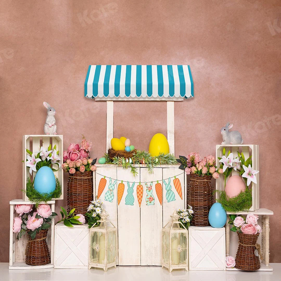 Kate Spring Easter Eggs Bunny Backdrop Flowers Designed by Emetselch - Image 5