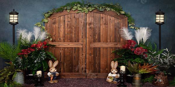 Kate Spring/easter Wooden Door Blue Backdrop Designed by Emetselch - Image 2