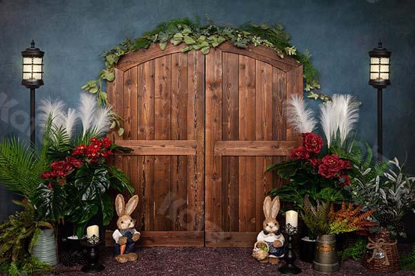 Kate Spring/easter Wooden Door Blue Backdrop Designed by Emetselch - Image 4