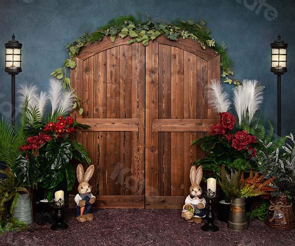 Kate Spring/easter Wooden Door Blue Backdrop Designed by Emetselch - Image 6