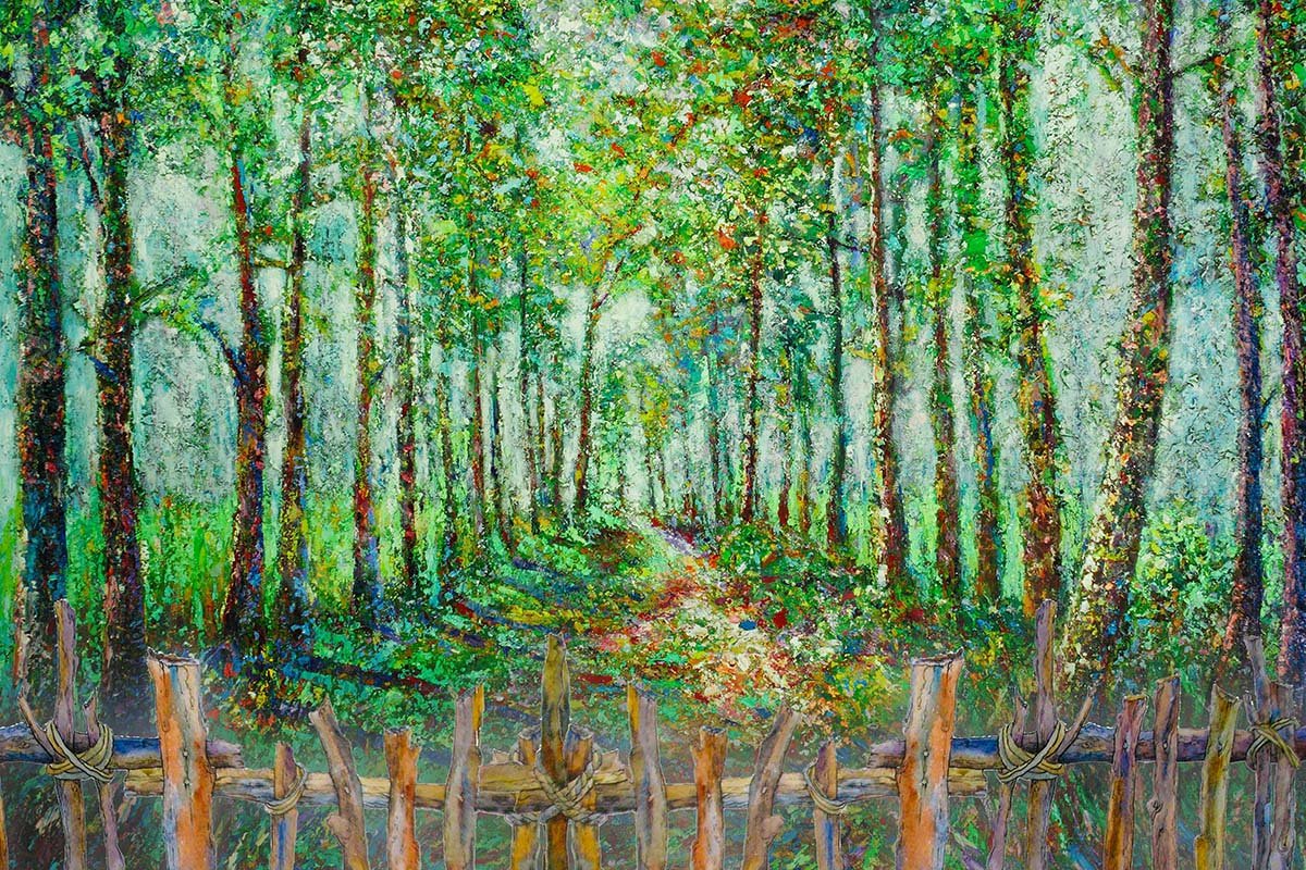 Kate Spring Fine Art Fence and Green Forest Backdrop Designed by Chain Photography - Image 4