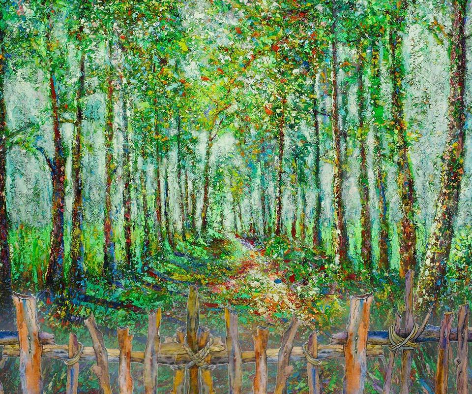 Kate Spring Fine Art Fence and Green Forest Backdrop Designed by Chain Photography - Image 6