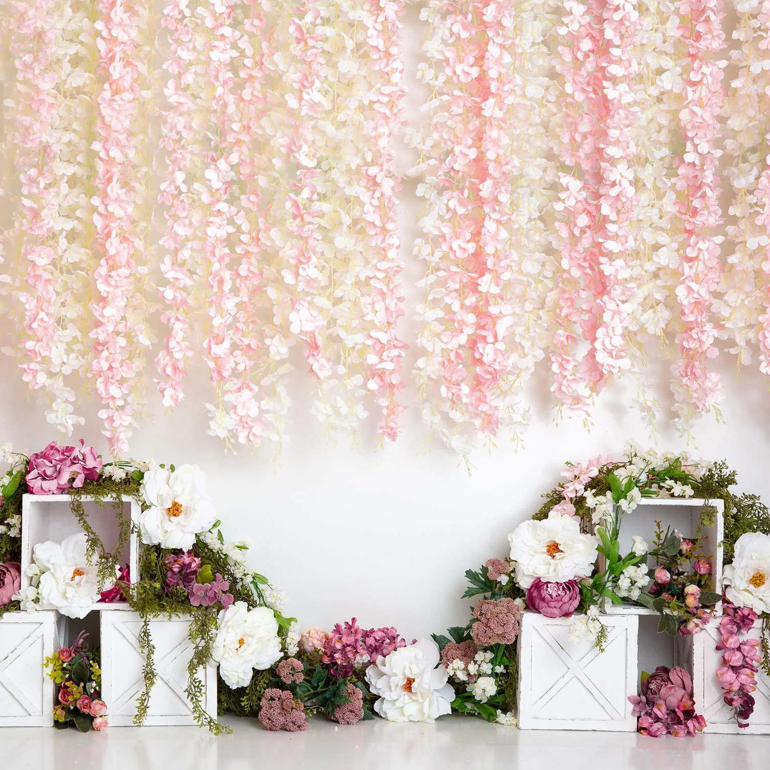 Kate Spring Florals Flower Wall Wedding Backdrop Designed By Megan Leigh Photography - Image 4