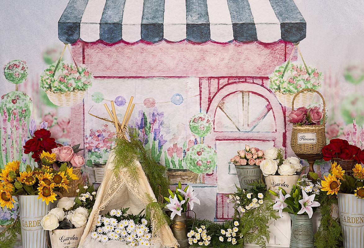 Kate Spring Flower Shop Flowers Tent Backdrop Designed by Emetselch - Image 4