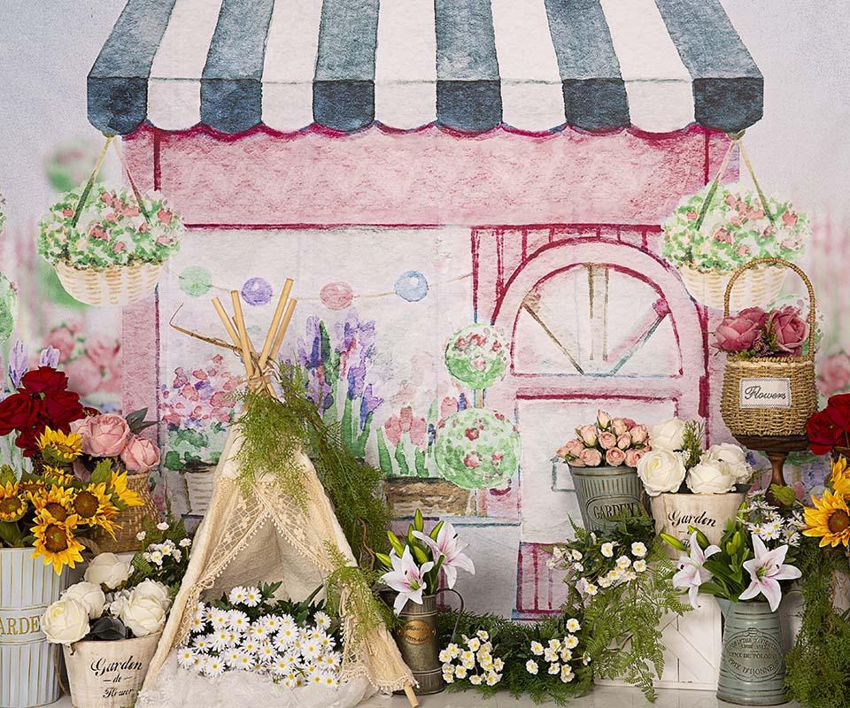Kate Spring Flower Shop Flowers Tent Backdrop Designed by Emetselch - Image 7
