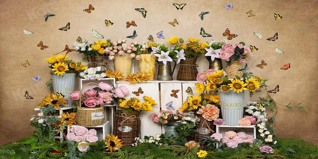Kate Spring Flowers Butterfly Florist Backdrop Designed by Emetselch - Image 5